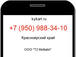 Информация о номере телефона +7 (950) 988-34-10: регион, оператор