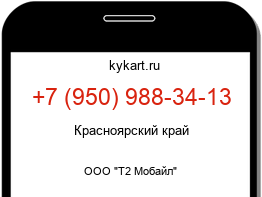 Информация о номере телефона +7 (950) 988-34-13: регион, оператор