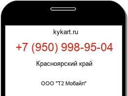 Информация о номере телефона +7 (950) 998-95-04: регион, оператор