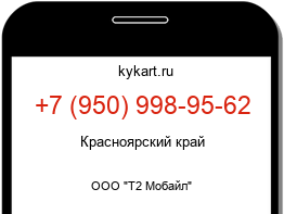 Информация о номере телефона +7 (950) 998-95-62: регион, оператор