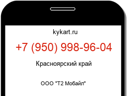 Информация о номере телефона +7 (950) 998-96-04: регион, оператор