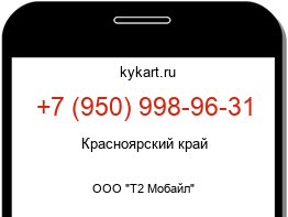 Информация о номере телефона +7 (950) 998-96-31: регион, оператор