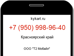 Информация о номере телефона +7 (950) 998-96-40: регион, оператор
