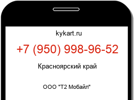 Информация о номере телефона +7 (950) 998-96-52: регион, оператор