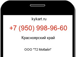 Информация о номере телефона +7 (950) 998-96-60: регион, оператор