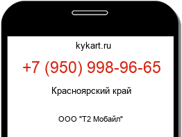 Информация о номере телефона +7 (950) 998-96-65: регион, оператор