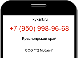 Информация о номере телефона +7 (950) 998-96-68: регион, оператор