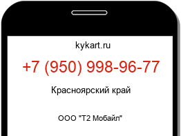 Информация о номере телефона +7 (950) 998-96-77: регион, оператор
