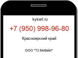 Информация о номере телефона +7 (950) 998-96-80: регион, оператор
