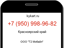 Информация о номере телефона +7 (950) 998-96-82: регион, оператор