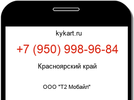 Информация о номере телефона +7 (950) 998-96-84: регион, оператор