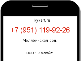 Информация о номере телефона +7 (951) 119-92-26: регион, оператор
