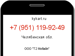 Информация о номере телефона +7 (951) 119-92-49: регион, оператор