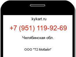 Информация о номере телефона +7 (951) 119-92-69: регион, оператор