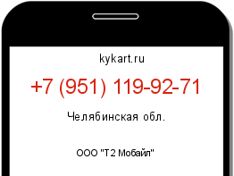 Информация о номере телефона +7 (951) 119-92-71: регион, оператор