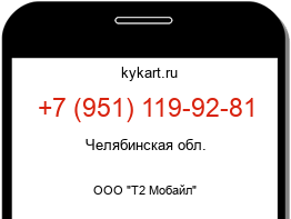 Информация о номере телефона +7 (951) 119-92-81: регион, оператор