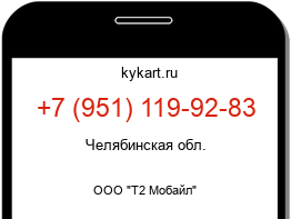 Информация о номере телефона +7 (951) 119-92-83: регион, оператор