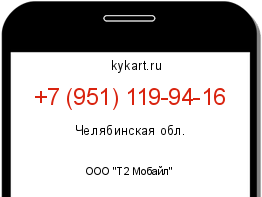 Информация о номере телефона +7 (951) 119-94-16: регион, оператор