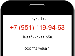 Информация о номере телефона +7 (951) 119-94-63: регион, оператор