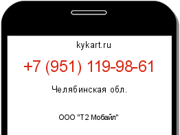 Информация о номере телефона +7 (951) 119-98-61: регион, оператор