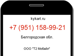 Информация о номере телефона +7 (951) 158-99-21: регион, оператор