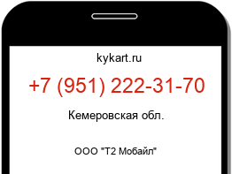 Информация о номере телефона +7 (951) 222-31-70: регион, оператор