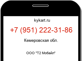 Информация о номере телефона +7 (951) 222-31-86: регион, оператор