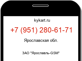 Информация о номере телефона +7 (951) 280-61-71: регион, оператор