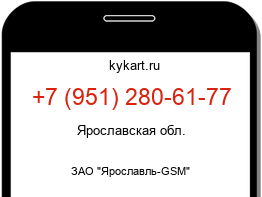 Информация о номере телефона +7 (951) 280-61-77: регион, оператор