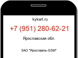 Информация о номере телефона +7 (951) 280-62-21: регион, оператор