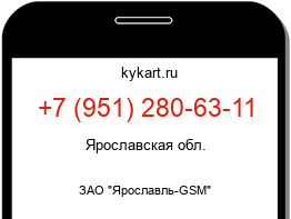 Информация о номере телефона +7 (951) 280-63-11: регион, оператор