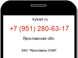 Информация о номере телефона +7 (951) 280-63-17: регион, оператор