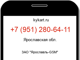 Информация о номере телефона +7 (951) 280-64-11: регион, оператор