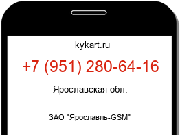 Информация о номере телефона +7 (951) 280-64-16: регион, оператор