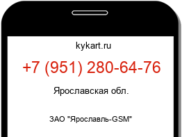 Информация о номере телефона +7 (951) 280-64-76: регион, оператор
