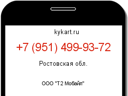 Информация о номере телефона +7 (951) 499-93-72: регион, оператор