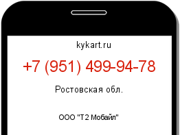 Информация о номере телефона +7 (951) 499-94-78: регион, оператор