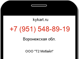 Информация о номере телефона +7 (951) 548-89-19: регион, оператор