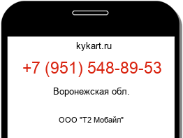 Информация о номере телефона +7 (951) 548-89-53: регион, оператор