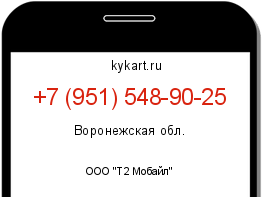 Информация о номере телефона +7 (951) 548-90-25: регион, оператор