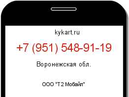 Информация о номере телефона +7 (951) 548-91-19: регион, оператор