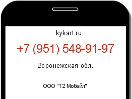 Информация о номере телефона +7 (951) 548-91-97: регион, оператор