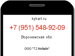Информация о номере телефона +7 (951) 548-92-09: регион, оператор