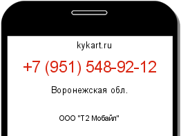 Информация о номере телефона +7 (951) 548-92-12: регион, оператор