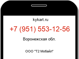 Информация о номере телефона +7 (951) 553-12-56: регион, оператор