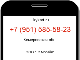 Информация о номере телефона +7 (951) 585-58-23: регион, оператор