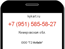 Информация о номере телефона +7 (951) 585-58-27: регион, оператор
