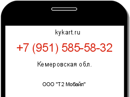 Информация о номере телефона +7 (951) 585-58-32: регион, оператор