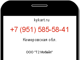 Информация о номере телефона +7 (951) 585-58-41: регион, оператор