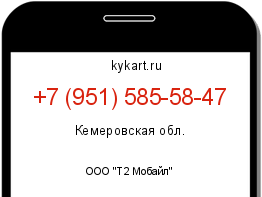 Информация о номере телефона +7 (951) 585-58-47: регион, оператор